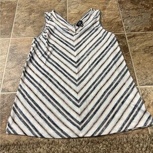Jones New York Black and White Striped Tank Top